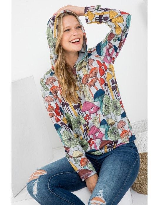 Floral print hoodie online women's