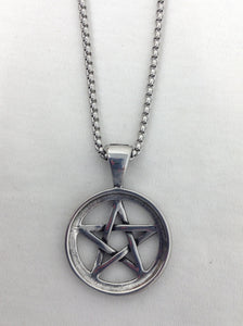 Enhanced Circular Star  Silver color Stainless  Steel Pendant Necklace