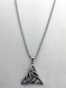 Enhanced knot Silver color Stainless  Steel Pendant Necklace