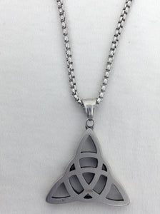 Enhanced knot Silver color Stainless  Steel Pendant Necklace