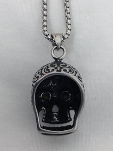 Enhanced Skull head Silver color Stainless  Steel Pendant Necklace