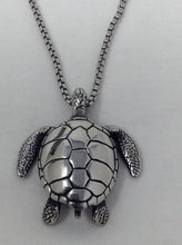 Enhanced Turtle Silver color Stainless  Steel Pendant Necklace