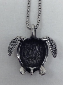 Enhanced Turtle Silver color Stainless  Steel Pendant Necklace