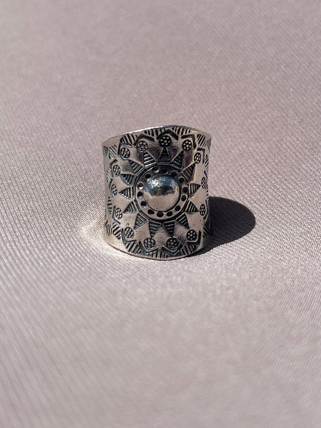 Karen Hill Tribe Silver Ring | Power of Sun | 98.5% Silver | Adjustable