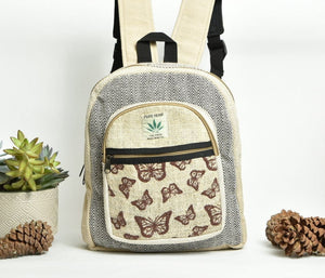 Butterfly Backpack - 11 inches - 100% Sustainable and Eco-Friendly Hemp Backpack - Printed Backpack - Nature Lover Gift - Small Backpack