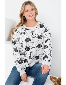 Black Cat Sweatshirt, Cat Lover Gift, Fleece Sweatshirt, Fun Cat Sweatshirt, Cat Mom Sweatshirt, Diamond Sweatshirt, Holiday Gift